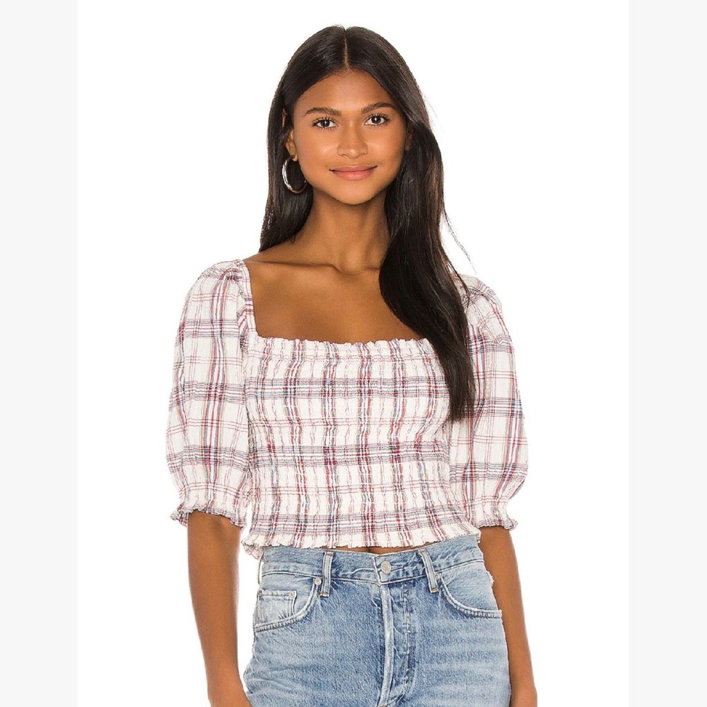 Tularosa Fox Top - Size: Medium - Red & Blue Plaid